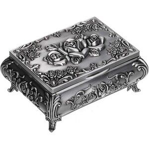 Vintage Metal Jewelry Box Small Trinket Jewelry Storage box for Rings Earrings